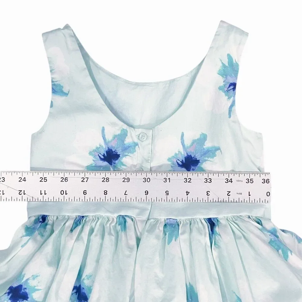 Janie and Jack Girls Sz 6 Floral Sleeveless Lined Spring Easter Dress Bow Twirl - Picture 10 of 12